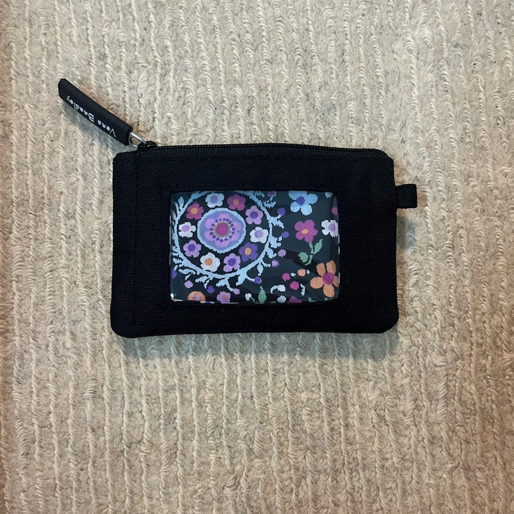 Vera Bradley Black Floral Coin Pouch